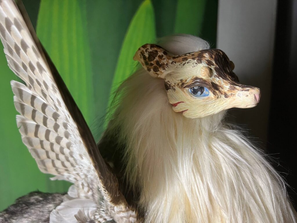 Handmade poseable realistic fantasy dragon art doll