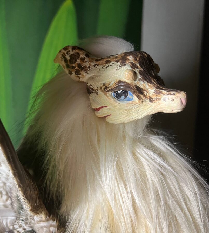 Handmade poseable realistic fantasy dragon art doll