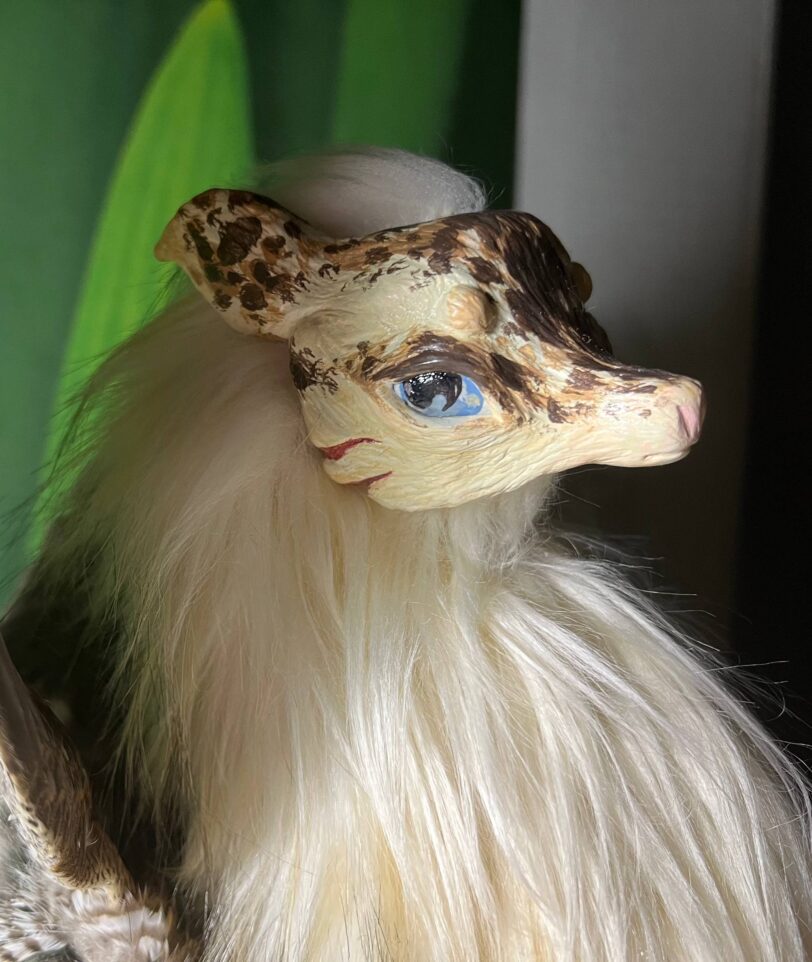 Handmade poseable realistic fantasy dragon art doll