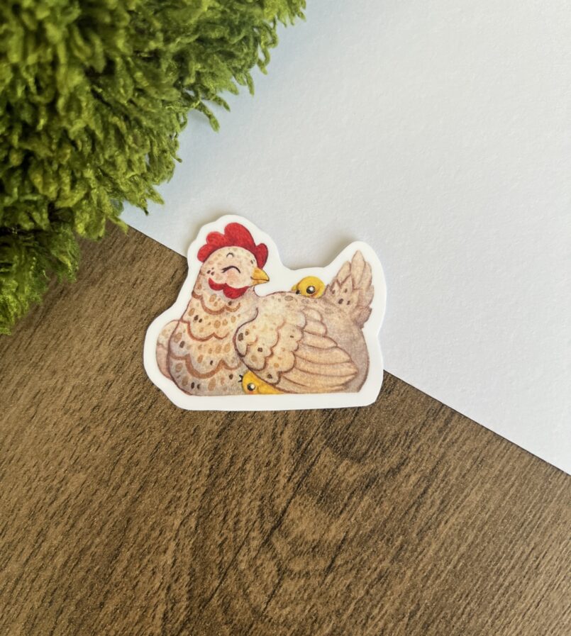 Sticker – Hen with chicks
