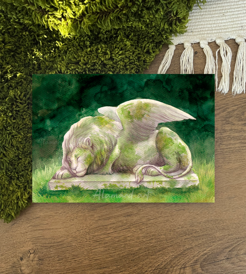 Print – Lion statue