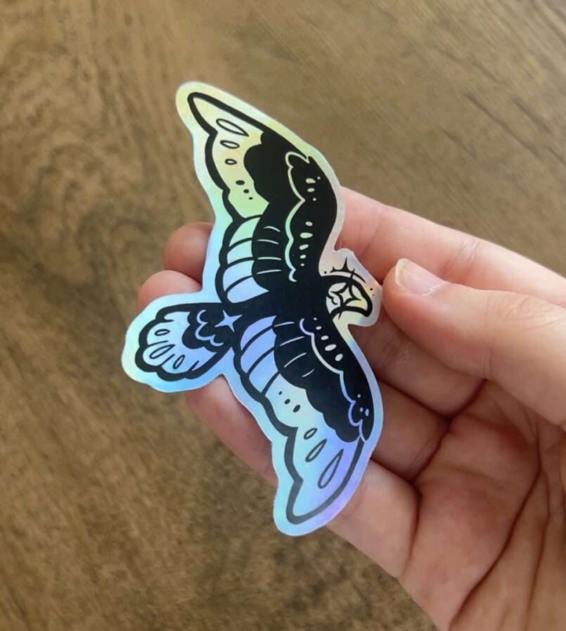 Sticker – holographic falcon